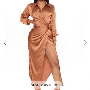Fashion nova satin maxi dress - brand new/ medium